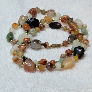 GEMSTONE POLISHED CHUNKY STONE NECKLACE